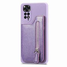 Custodia Silicone Ultra Sottile Morbida Cover con Magnetico S04D per Xiaomi Redmi Note 11 4G (2022) Viola