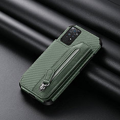 Custodia Silicone Ultra Sottile Morbida Cover con Magnetico S04D per Xiaomi Redmi Note 11 Pro 4G Verde