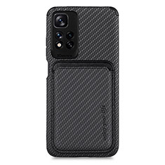 Custodia Silicone Ultra Sottile Morbida Cover con Magnetico S04D per Xiaomi Redmi Note 11 Pro+ Plus 5G Nero