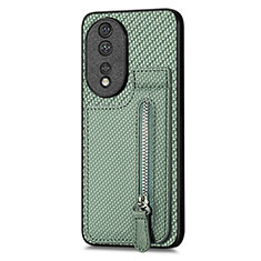 Custodia Silicone Ultra Sottile Morbida Cover con Magnetico S05D per Huawei Honor 80 5G Verde