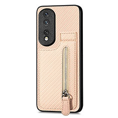 Custodia Silicone Ultra Sottile Morbida Cover con Magnetico S05D per Huawei Honor 80 Pro 5G Oro