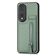 Custodia Silicone Ultra Sottile Morbida Cover con Magnetico S05D per Huawei Honor 80 Pro Flat 5G Verde