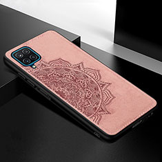 Custodia Silicone Ultra Sottile Morbida Cover con Magnetico S05D per Samsung Galaxy A12 5G Oro Rosa