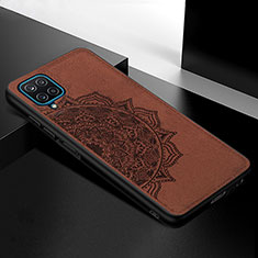 Custodia Silicone Ultra Sottile Morbida Cover con Magnetico S05D per Samsung Galaxy A12 Marrone