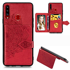 Custodia Silicone Ultra Sottile Morbida Cover con Magnetico S05D per Samsung Galaxy A20s Rosso