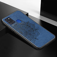Custodia Silicone Ultra Sottile Morbida Cover con Magnetico S05D per Samsung Galaxy A21s Blu