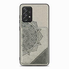 Custodia Silicone Ultra Sottile Morbida Cover con Magnetico S05D per Samsung Galaxy A52 4G Grigio