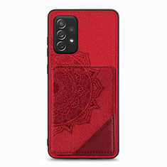 Custodia Silicone Ultra Sottile Morbida Cover con Magnetico S05D per Samsung Galaxy A52 5G Rosso
