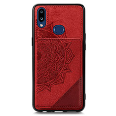 Custodia Silicone Ultra Sottile Morbida Cover con Magnetico S05D per Samsung Galaxy M01s Rosso