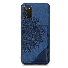 Custodia Silicone Ultra Sottile Morbida Cover con Magnetico S05D per Samsung Galaxy M02s Blu