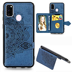 Custodia Silicone Ultra Sottile Morbida Cover con Magnetico S05D per Samsung Galaxy M30s Blu