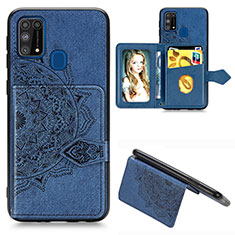 Custodia Silicone Ultra Sottile Morbida Cover con Magnetico S05D per Samsung Galaxy M31 Blu