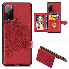 Custodia Silicone Ultra Sottile Morbida Cover con Magnetico S05D per Samsung Galaxy S20 FE 5G Rosso