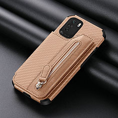 Custodia Silicone Ultra Sottile Morbida Cover con Magnetico S05D per Xiaomi Poco F3 5G Oro