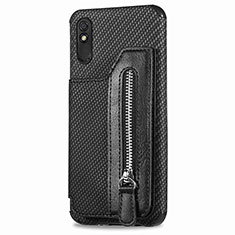 Custodia Silicone Ultra Sottile Morbida Cover con Magnetico S05D per Xiaomi Redmi 9AT Nero