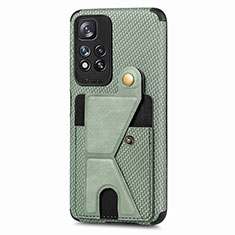 Custodia Silicone Ultra Sottile Morbida Cover con Magnetico S05D per Xiaomi Redmi Note 11 Pro+ Plus 5G Verde