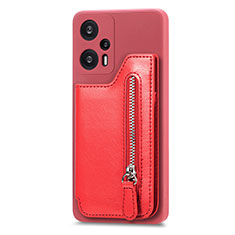 Custodia Silicone Ultra Sottile Morbida Cover con Magnetico S05D per Xiaomi Redmi Note 12 Turbo 5G Rosso