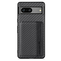 Custodia Silicone Ultra Sottile Morbida Cover con Magnetico S06D per Google Pixel 7a 5G Nero