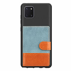 Custodia Silicone Ultra Sottile Morbida Cover con Magnetico S06D per Samsung Galaxy M60s Blu