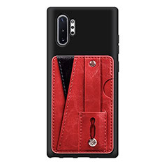 Custodia Silicone Ultra Sottile Morbida Cover con Magnetico S06D per Samsung Galaxy Note 10 Plus 5G Rosso