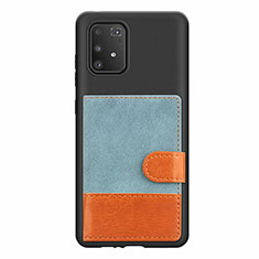 Custodia Silicone Ultra Sottile Morbida Cover con Magnetico S06D per Samsung Galaxy S10 Lite Blu