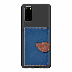 Custodia Silicone Ultra Sottile Morbida Cover con Magnetico S06D per Samsung Galaxy S20 5G Blu