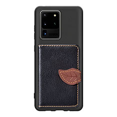 Custodia Silicone Ultra Sottile Morbida Cover con Magnetico S06D per Samsung Galaxy S20 Ultra Nero