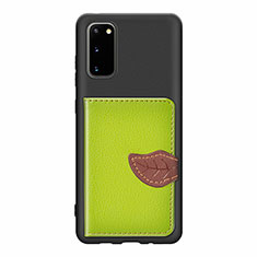 Custodia Silicone Ultra Sottile Morbida Cover con Magnetico S06D per Samsung Galaxy S20 Verde
