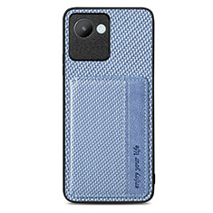 Custodia Silicone Ultra Sottile Morbida Cover con Magnetico S07D per Realme C30 Blu