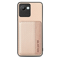 Custodia Silicone Ultra Sottile Morbida Cover con Magnetico S07D per Realme C30s Oro