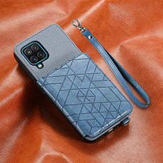 Custodia Silicone Ultra Sottile Morbida Cover con Magnetico S07D per Samsung Galaxy A12 5G Blu