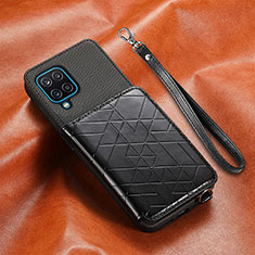 Custodia Silicone Ultra Sottile Morbida Cover con Magnetico S07D per Samsung Galaxy A12 Nero