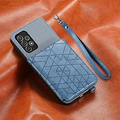 Custodia Silicone Ultra Sottile Morbida Cover con Magnetico S07D per Samsung Galaxy A52s 5G Blu