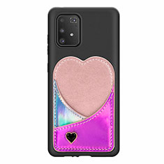 Custodia Silicone Ultra Sottile Morbida Cover con Magnetico S07D per Samsung Galaxy S10 Lite Rosa