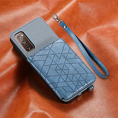 Custodia Silicone Ultra Sottile Morbida Cover con Magnetico S07D per Samsung Galaxy S20 FE (2022) 5G Blu