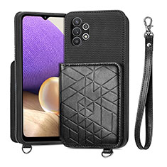 Custodia Silicone Ultra Sottile Morbida Cover con Magnetico S08D per Samsung Galaxy A32 4G Nero