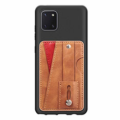 Custodia Silicone Ultra Sottile Morbida Cover con Magnetico S08D per Samsung Galaxy Note 10 Lite Marrone