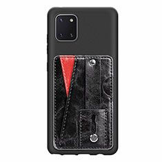 Custodia Silicone Ultra Sottile Morbida Cover con Magnetico S08D per Samsung Galaxy Note 10 Lite Nero