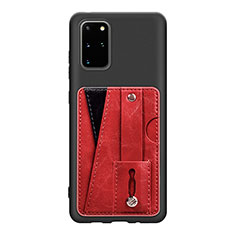 Custodia Silicone Ultra Sottile Morbida Cover con Magnetico S08D per Samsung Galaxy S20 Plus Rosso