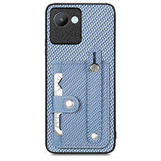 Custodia Silicone Ultra Sottile Morbida Cover con Magnetico S09D per Realme C30 Blu