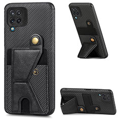 Custodia Silicone Ultra Sottile Morbida Cover con Magnetico S09D per Samsung Galaxy A12 Nero