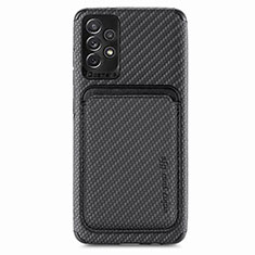 Custodia Silicone Ultra Sottile Morbida Cover con Magnetico S09D per Samsung Galaxy A52 4G Nero