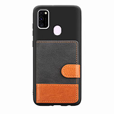 Custodia Silicone Ultra Sottile Morbida Cover con Magnetico S09D per Samsung Galaxy M30s Nero