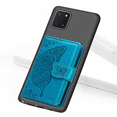 Custodia Silicone Ultra Sottile Morbida Cover con Magnetico S09D per Samsung Galaxy M60s Blu
