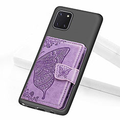 Custodia Silicone Ultra Sottile Morbida Cover con Magnetico S09D per Samsung Galaxy M60s Viola