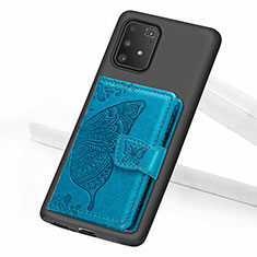 Custodia Silicone Ultra Sottile Morbida Cover con Magnetico S09D per Samsung Galaxy S10 Lite Blu