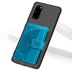 Custodia Silicone Ultra Sottile Morbida Cover con Magnetico S09D per Samsung Galaxy S20 Blu