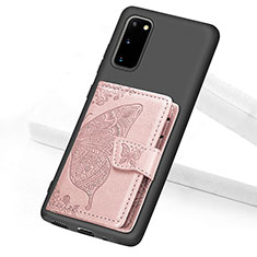 Custodia Silicone Ultra Sottile Morbida Cover con Magnetico S09D per Samsung Galaxy S20 Rosa