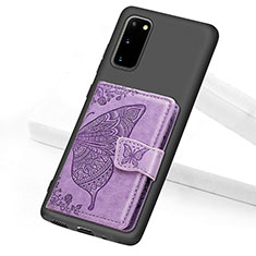 Custodia Silicone Ultra Sottile Morbida Cover con Magnetico S09D per Samsung Galaxy S20 Viola