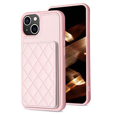 Custodia Silicone Ultra Sottile Morbida Cover con Magnetico S10D per Apple iPhone 15 Plus Oro Rosa